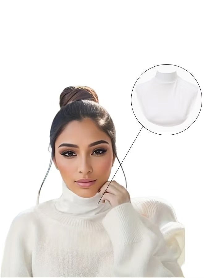 أخبار قطعتان من الياقات المزيفة القابلة للفصل، ياقة مدورة من القطن للنساء، ياقة مدورة شتوية ملفوفة للنساء والفتيات - Image 5