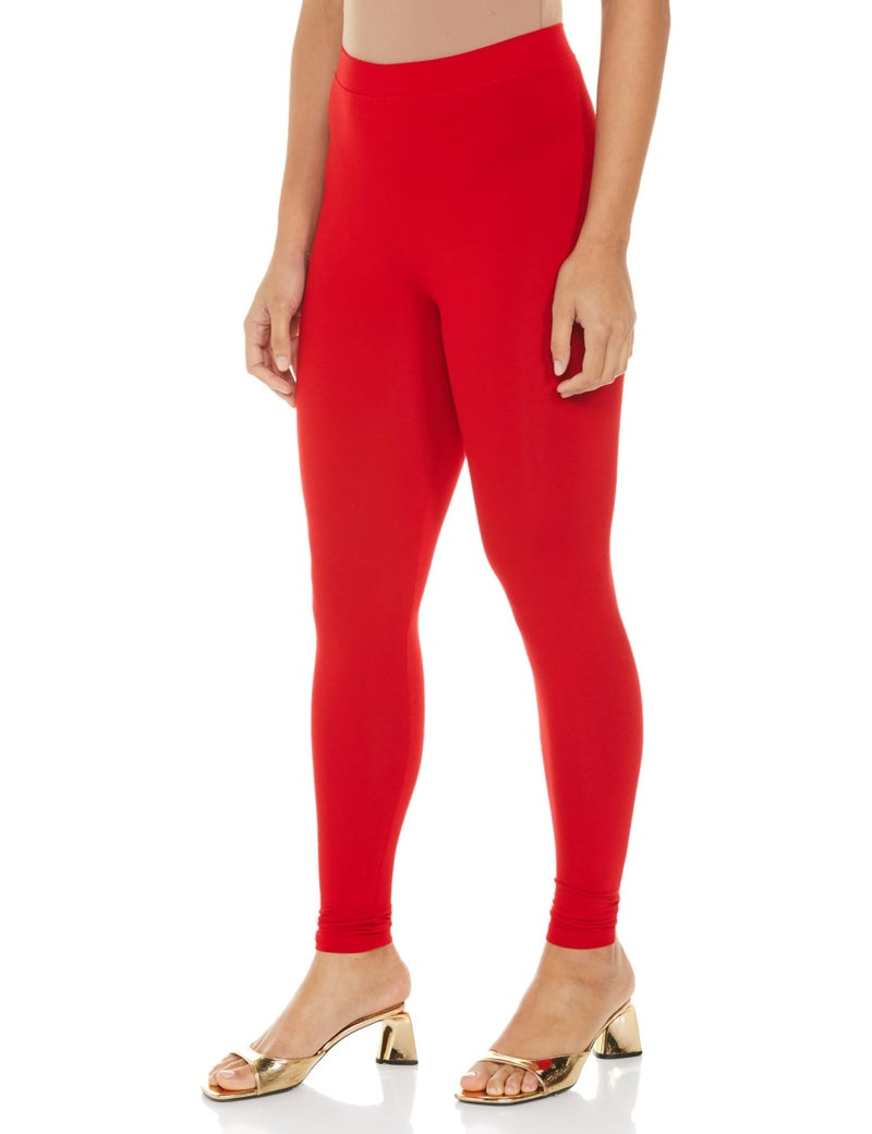 Lyra Premium Viscose Stretchable Ankle Length Leggings for Women Red - Image 1