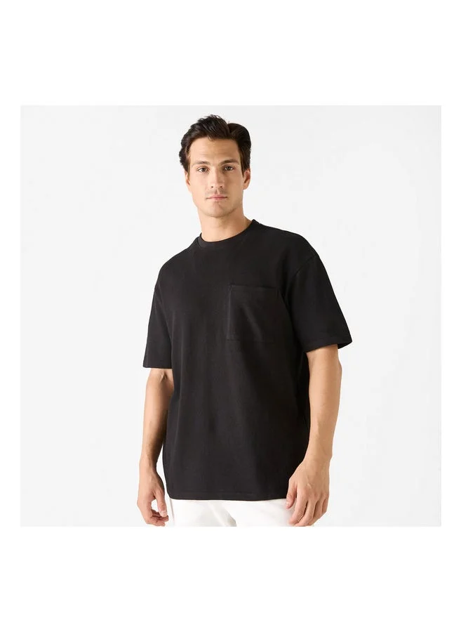 ايكونيك Textured Crew Neck T-Shirt