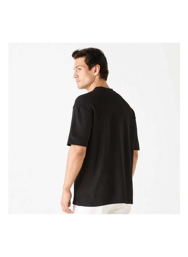 ايكونيك Textured Crew Neck T-Shirt