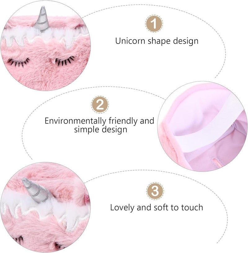 غطاء علبة المناديل وردي غامق مخملي على شكل يونيكورن للسيارة غرفة النوم غرفة المعيشة الحفلات - Image 5