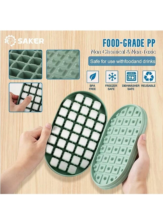 JCB CHIC Ice Cube Trays, Reusable Ice Cube Maker Easy Press, Silicone Ice Cube Moulds, Ice Trays for Freeze with Press Lid and Bin Comes with Ice Container, Ice scoop BPA Free (Green)  - Image 4