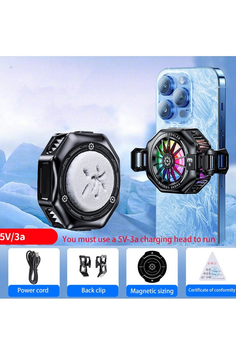 مروحة تبريد أشباه الموصلات 2 في 1 مغناطيسية/مشبك خلفي للهواتف المحمولة مزودة بثلاث سرعات قابلة للتعديل مع شاشة رقمية ومروحة تبريد محمولة للهواتف التي تعمل بنظام Android وiPhone - Image 2