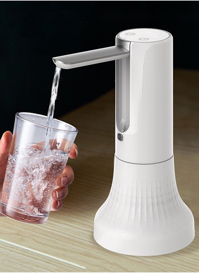 HOOPZOZA Wireless Electric Water Pump Table and Bucket Dual Purpose with 3-Speed Settings, Foldable Design, and LED Display for Home and Outdoor Use White  - Image 1