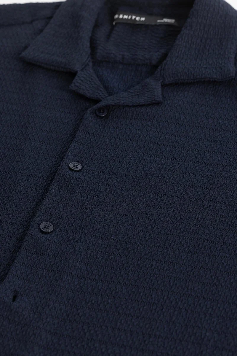 سنيتش قميص كوبي بتصميم ذاتي كحلي