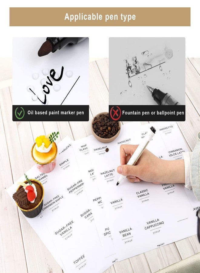 Sliverdew 84 Pieces Pantry Labels, Self-Adhesive Labels for Food Containers, Minimalist Waterproof Kitchen Food Labels Preprinted Jar Labels for Storage Bins Coffee Station Syrup Dispenser Labels Blank Labels - Image 3