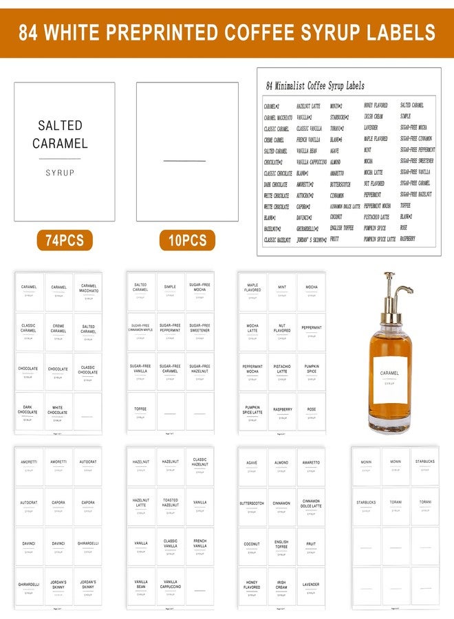 Sliverdew 84 Pieces Pantry Labels, Self-Adhesive Labels for Food Containers, Minimalist Waterproof Kitchen Food Labels Preprinted Jar Labels for Storage Bins Coffee Station Syrup Dispenser Labels Blank Labels - Image 5