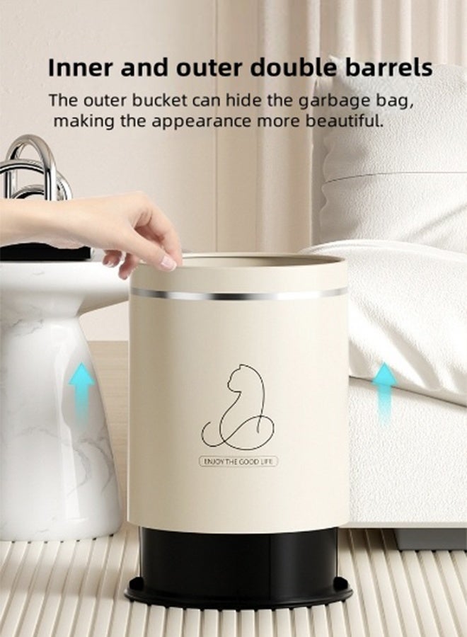 16L علبة القمامة ، علبة القمامة المنزلية ، علبة القمامة البلاستيكية ذات القدرة الكبيرة. مزدوجة سلة الداخلية والخارجية ، علب القمامة لغرفة المعيشة ، المطبخ ، الحمام وغرفة النوم سلة الرماد - Image 3