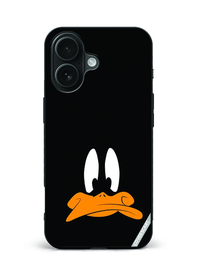 Protective Case Cover For Apple iPhone 16 Daffy Duck Design Black