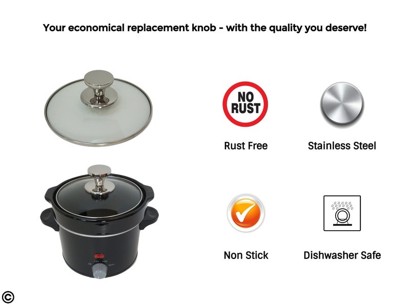 Melzon Cookware Universal Replacement Lid Knob – Stainless Steel, Rust Free Kitchen Pot Lid Handle, Gloss Finish - Image 3