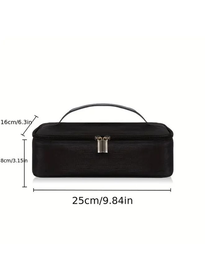 Red Insulated Lunch Bag Thermal Tote for Students Office Workers Portable Oxford Fabric - Image 2