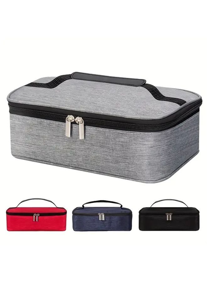 Red Insulated Lunch Bag Thermal Tote for Students Office Workers Portable Oxford Fabric - Image 1
