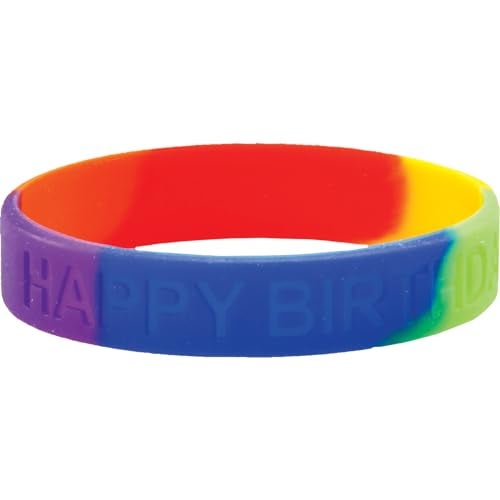 Really Good Stuff Happy Birthday Silicone Bracelets 24 bracelets - Image 1