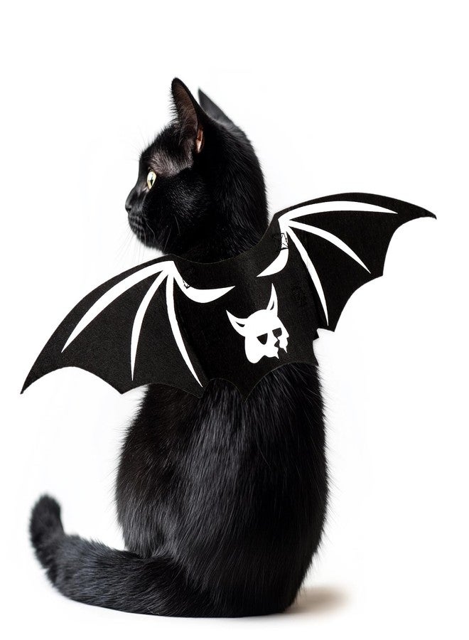 FUTERLY Cat Bat Wings Cat Bat Costume Cats Halloween Costumes Cute Bats Wings for Cats Kitten Halloween Costume Kitten Bats Wing Pet Halloweens Dress Up Accessories,White S - Image 1
