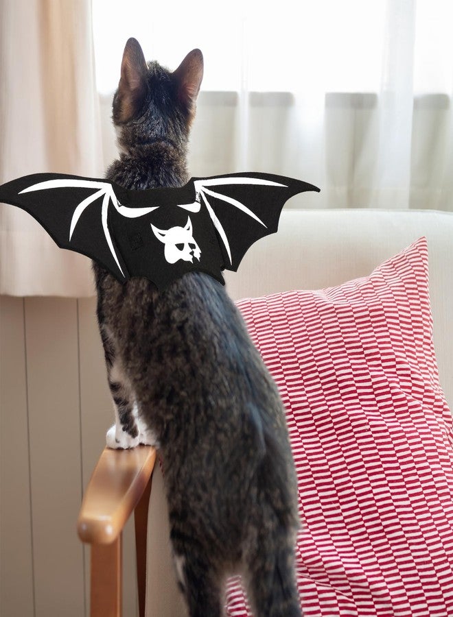 FUTERLY Cat Bat Wings Cat Bat Costume Cats Halloween Costumes Cute Bats Wings for Cats Kitten Halloween Costume Kitten Bats Wing Pet Halloweens Dress Up Accessories,White S - Image 4