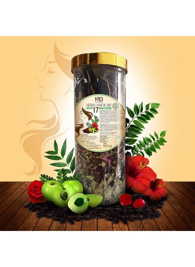 MB herbals - Herbal Hair Oil Mix 100G ; Make Appro 500Ml Hair Oil With These Herbs ; Dry Ayurvedic Herb Mix ;17 Vital Herbs ; For Hair Care For Men & Women - Image 1