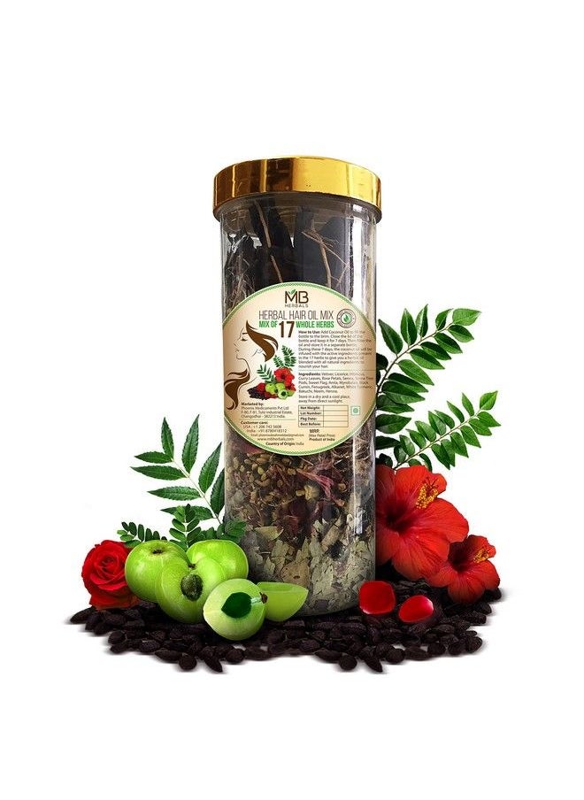 MB herbals - Herbal Hair Oil Mix 100G ; Make Appro 500Ml Hair Oil With These Herbs ; Dry Ayurvedic Herb Mix ;17 Vital Herbs ; For Hair Care For Men & Women - Image 1