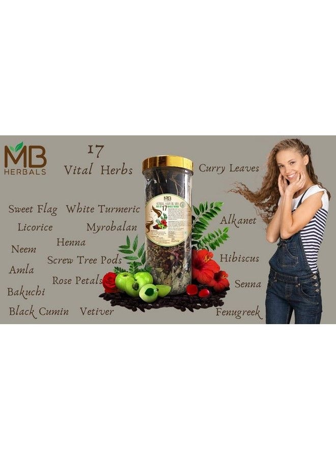MB herbals - Herbal Hair Oil Mix 100G ; Make Appro 500Ml Hair Oil With These Herbs ; Dry Ayurvedic Herb Mix ;17 Vital Herbs ; For Hair Care For Men & Women - Image 1