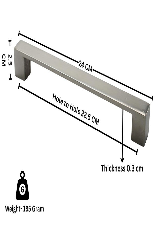 RAB Handle Zinc, for Door, Window, Drawer/Cabinet/Wardrobe, Kitchen and Office, Furniture Handle (Code:- Hand MLR003 Sonata, Finish:- CP, Size:- 224mm, Pack of 1 PCS) - Image 3