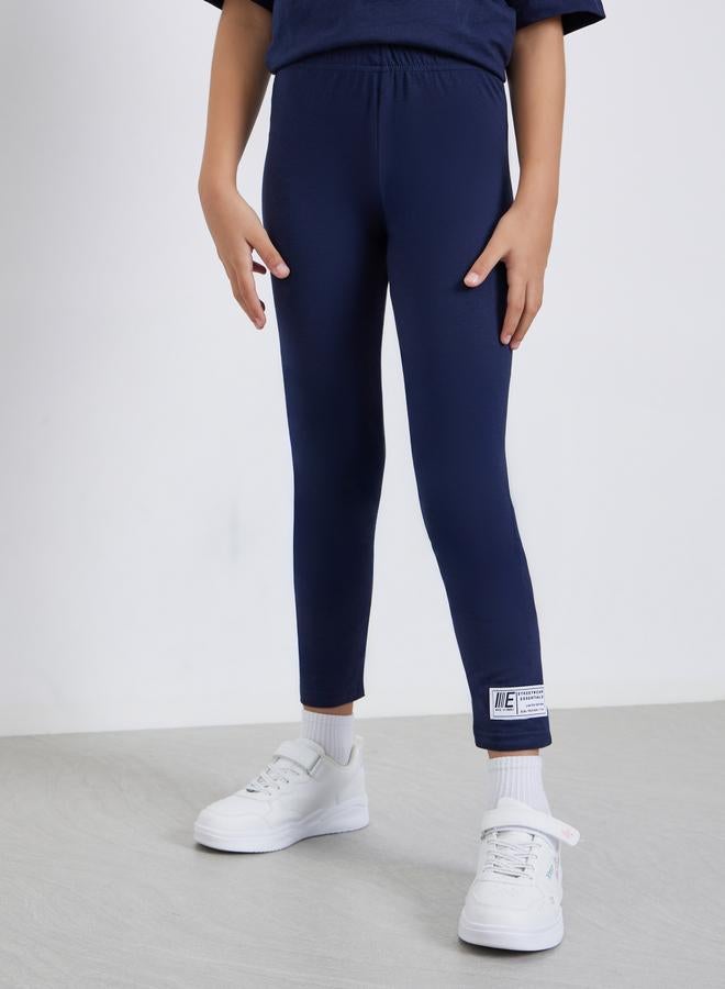 Styli Teens Navy Cotton Oversized T-Shirt and Legging Set - Image 5