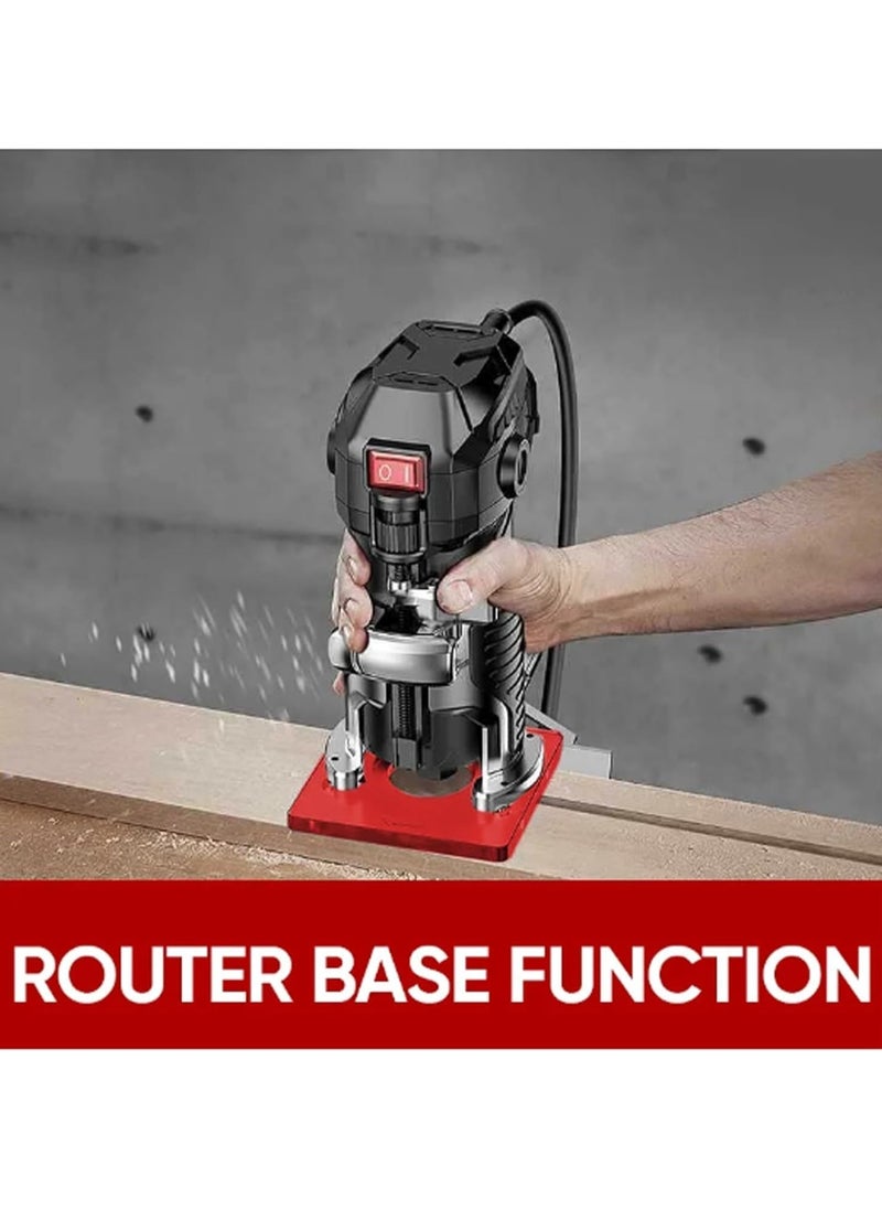 SYOSI - Router Milling Groove Bracke, 3 in 1 Adjustable Cabinet Hardware Jig, Aluminum Alloy Woodworking Drilling Hole Doweling Guide Punch Locator Cabinet Template Tool for Drawer Cabinet Installation - Image 1