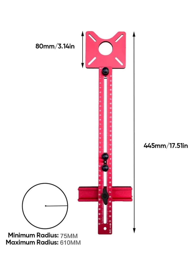 SYOSI - Router Milling Groove Bracke, 3 in 1 Adjustable Cabinet Hardware Jig, Aluminum Alloy Woodworking Drilling Hole Doweling Guide Punch Locator Cabinet Template Tool for Drawer Cabinet Installation - Image 1