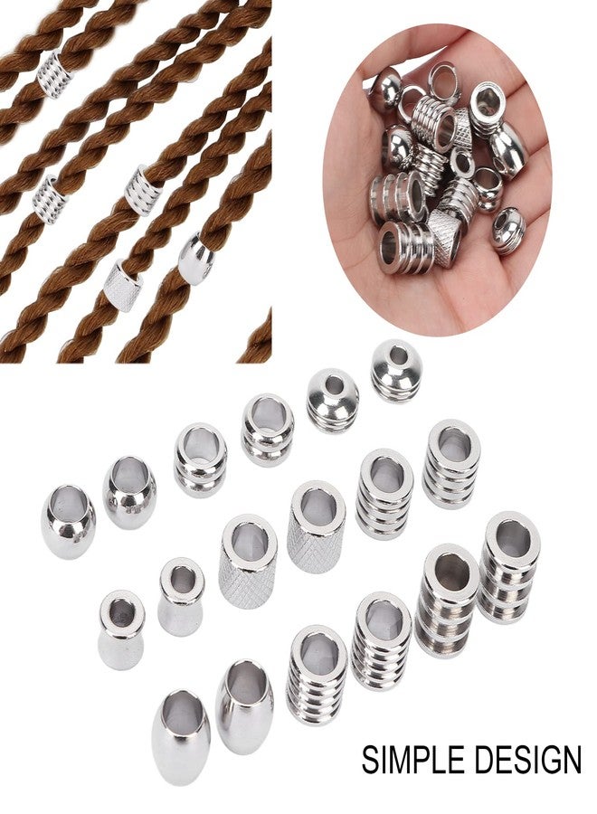 Betued 18pcs Hair Beard Beads, Braiding Beads, Stainless Steel Dread Beads, Viking Jewelry for Men,Beads for Hair Viking Hair Beads to Fit Your Beard and Braid Hair for Men and Women - Image 2