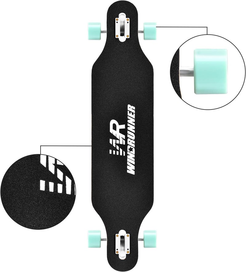 Windrunner 41inch Freeride Longboard Skateboard,8-Ply Natural Maple Drop Through Freestyle Complete Skateboard Cruiser Pintail for Cruising,Carving,Free-Style and Downhill with T-Tool - Image 2