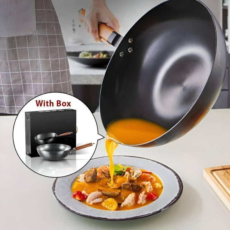 Frying Pan - Large jumbo wok designed for stir-fry, frying cutlets, grilling sausages, and versatile cooking, crafted for daily family meals and indispensable household kitchen needs - Image 5