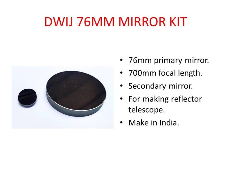 DWIJ 76mm reflector telescope primary and secondary mirror kit, 700mm focal length. - Image 3