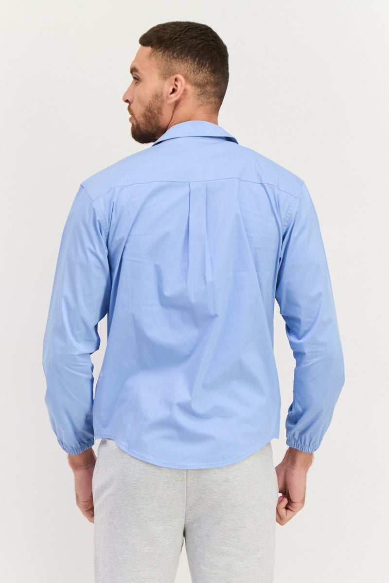 adidas Originals Men Sportswear Fit Long Sleeves Outdoor Jacket, Blue  - Image 3