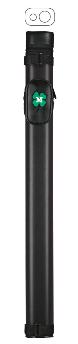 McDermott 1x1 Hard Oval Vinyl PoolBilliard Cue Case Black wClover