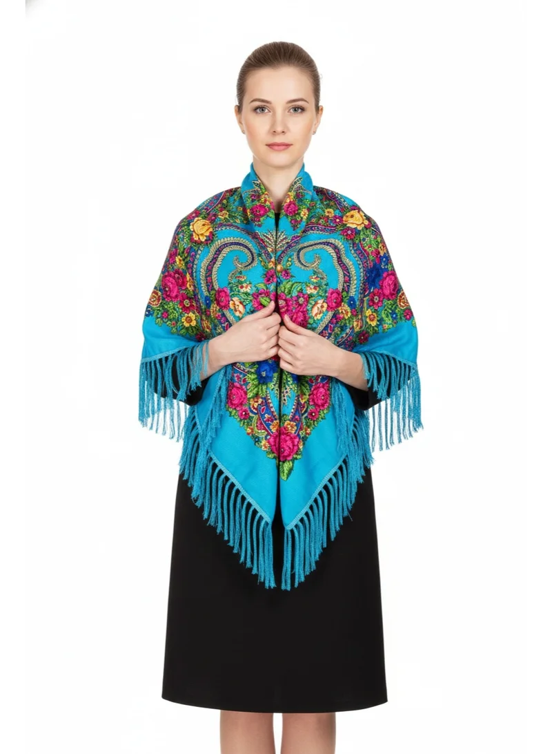 D'Daniela Tamara Women's Eastern European Cotton Tassel Shawl