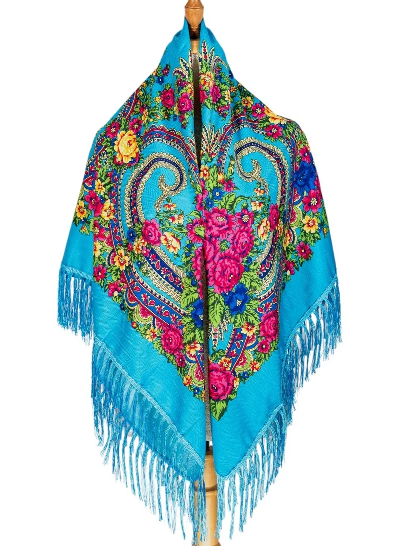 Tamara Women's Eastern European Cotton Tassel Shawl