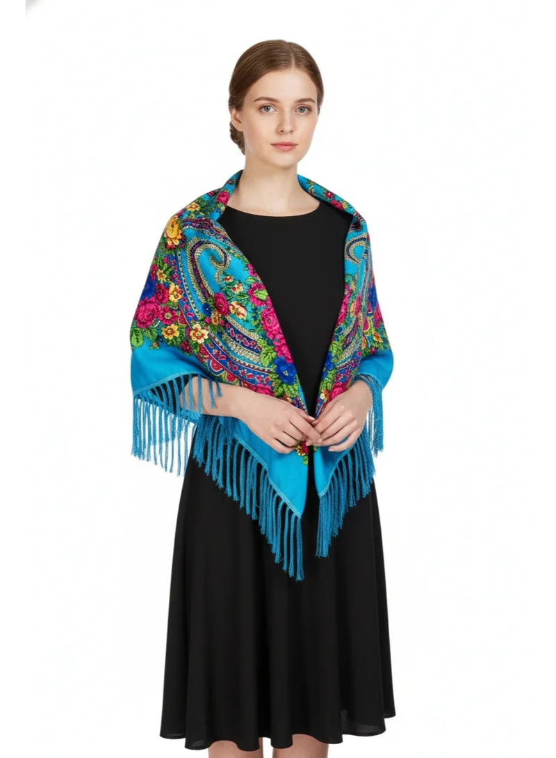 D'daniela  Tamara Women's Eastern European Cotton Tassel Shawl for Women | Best Price UAE