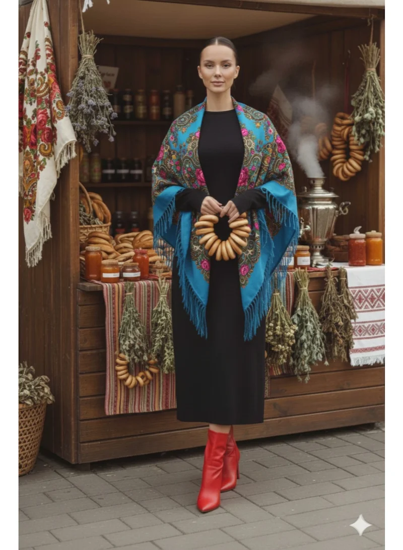 D'daniela  Tamara Women's Eastern European Cotton Tassel Shawl for Women | Best Price UAE