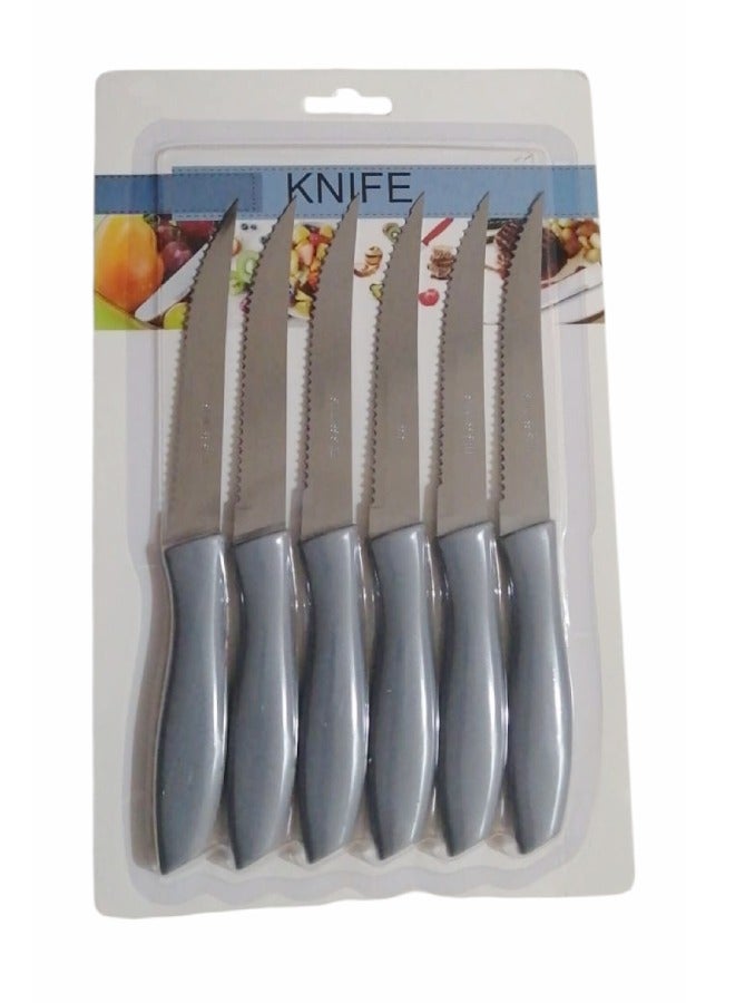 6-Piece Knife Set Grey/Silver  - Image 2