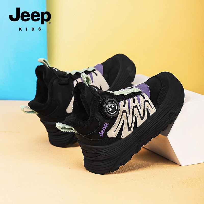 Jeep Boys' Sneakers Girls' Winter Fleece-Lined Cold-Proof Children'S Shoes Double Cotton Shoes Model Children'S Basketball Shoes - Image 3