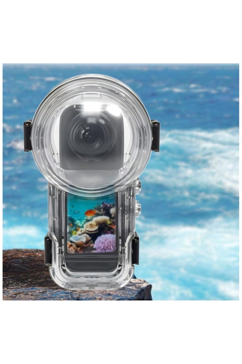 بولوز صندوق غمر غير مرئي لـ Insta 360 X5، حافظة مقاومة للماء بتصنيف عمق 60 متر، علبة غمر سريعة الفتح مغناطيسياً مع عدسة مضادة للبخار للتصوير تحت الماء - Image 2