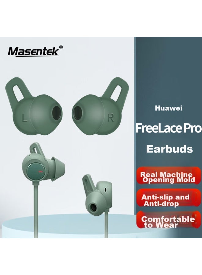 Masentek Es22 أطراف أذن سيليكون لهواتف Huawei Freelace Pro سماعات بلوتوث - أخضر، مقاس متوسط، زوج واحد - Image 1