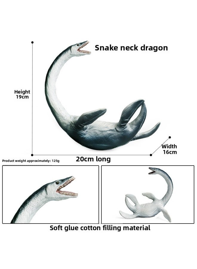 Animal Model Soft Glue Marine Life Simulation Soft Glue Dinosaur Toy Deng's Fish Sliding Toothosaurus Swollen Head Dragon Thick Nose Dragon-Color:JS Soft Glue Ancient Ocean-Snake Dragon  - Image 1