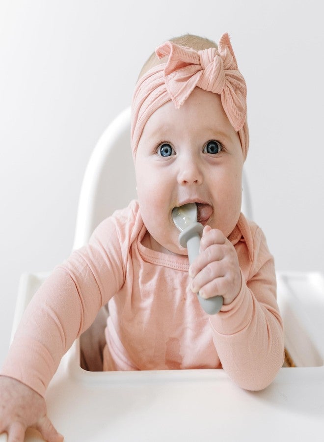 Ryan & Rose Ultimate Baby Utensil Set of 3 Silicone Baby Spoons Silicone feeding set for baby led weaning, self feeding 6 months, toddler utensils (Slate) - Image 3