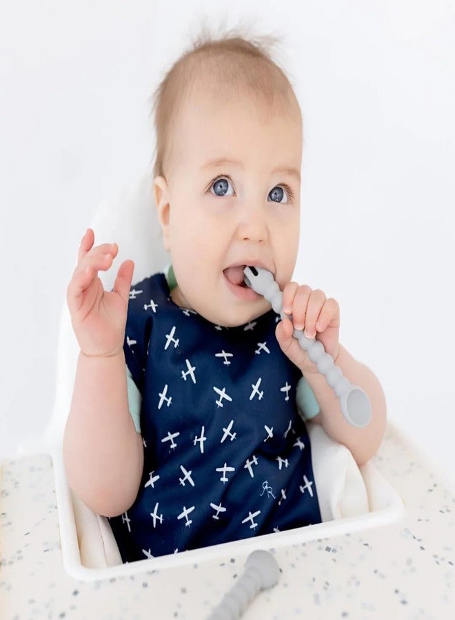Ryan & Rose Ultimate Baby Utensil Set of 3 Silicone Baby Spoons Silicone feeding set for baby led weaning, self feeding 6 months, toddler utensils (Slate) - Image 4