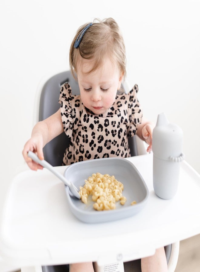 Ryan & Rose Ultimate Baby Utensil Set of 3 Silicone Baby Spoons Silicone feeding set for baby led weaning, self feeding 6 months, toddler utensils (Slate) - Image 5