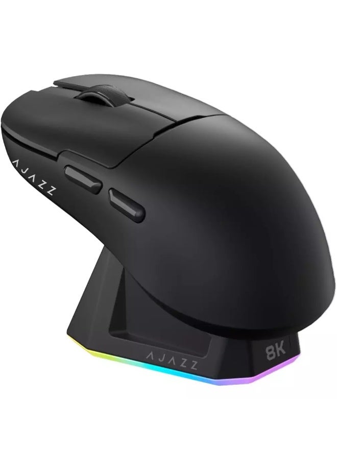 إيه جاز ماوس ألعاب AJ159 PRO 8Khz Bluetooth/2.4G/Wired 56G مع قاعدة شحن مغناطيسية، مستشعر PAW3395 26KDPI، Huanuo 100 Million Click، وسادة قدم 100% ETFE وجهاز استقبال 8Khz - Image 1