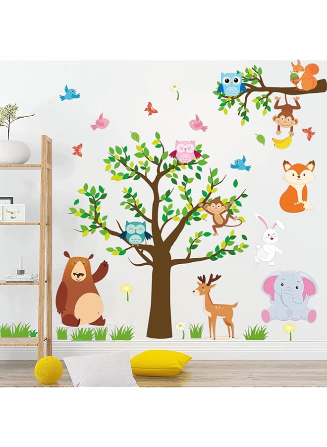 إيروريكس ملصقات حائط على شكل حيوانات الغابة، ملصقات ورق حائط للأطفال، غرف نوم الأطفال، الفصول الدراسية، رياض الأطفال - Image 1