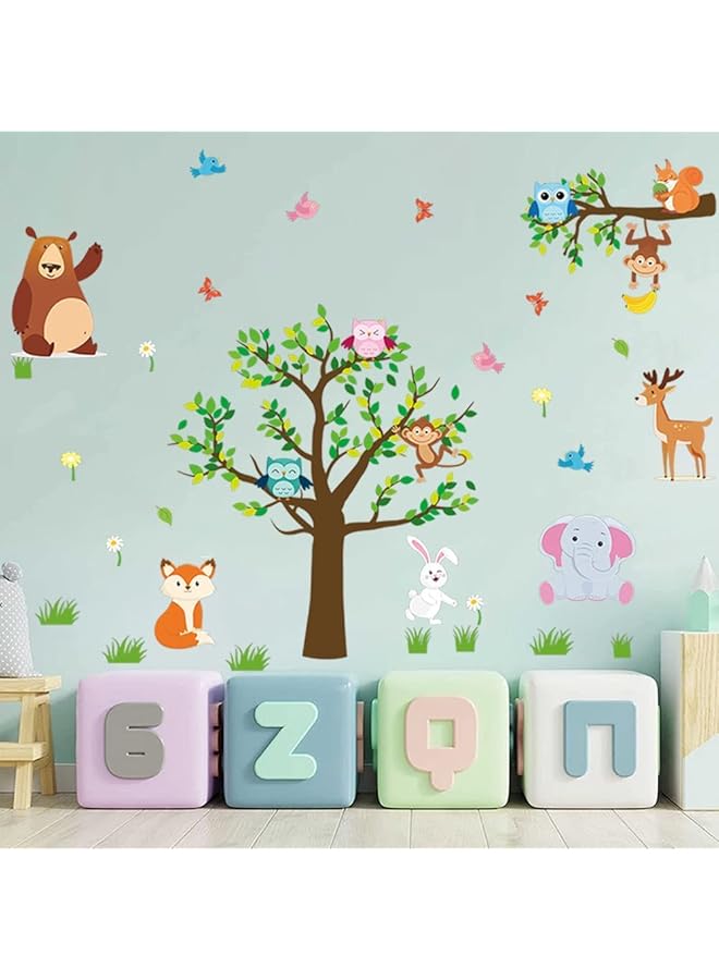 إيروريكس ملصقات حائط على شكل حيوانات الغابة، ملصقات ورق حائط للأطفال، غرف نوم الأطفال، الفصول الدراسية، رياض الأطفال - Image 4