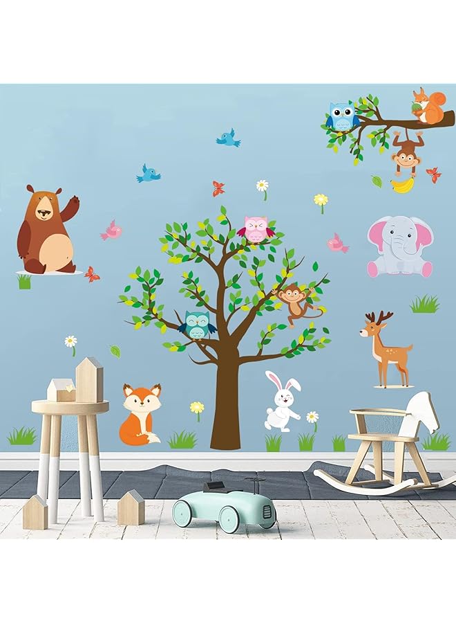 إيروريكس ملصقات حائط على شكل حيوانات الغابة، ملصقات ورق حائط للأطفال، غرف نوم الأطفال، الفصول الدراسية، رياض الأطفال - Image 3