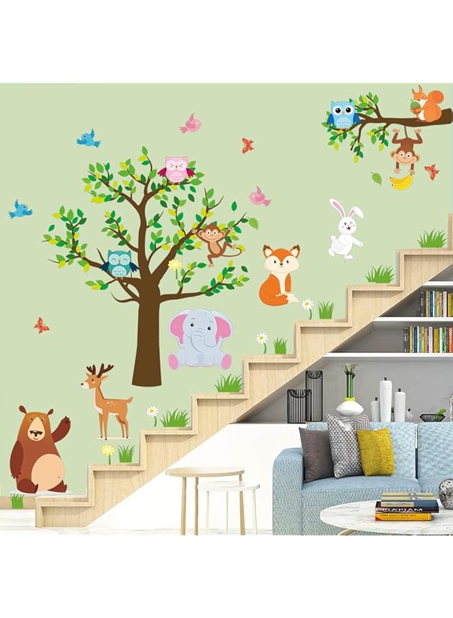 إيروريكس ملصقات حائط على شكل حيوانات الغابة، ملصقات ورق حائط للأطفال، غرف نوم الأطفال، الفصول الدراسية، رياض الأطفال - Image 2