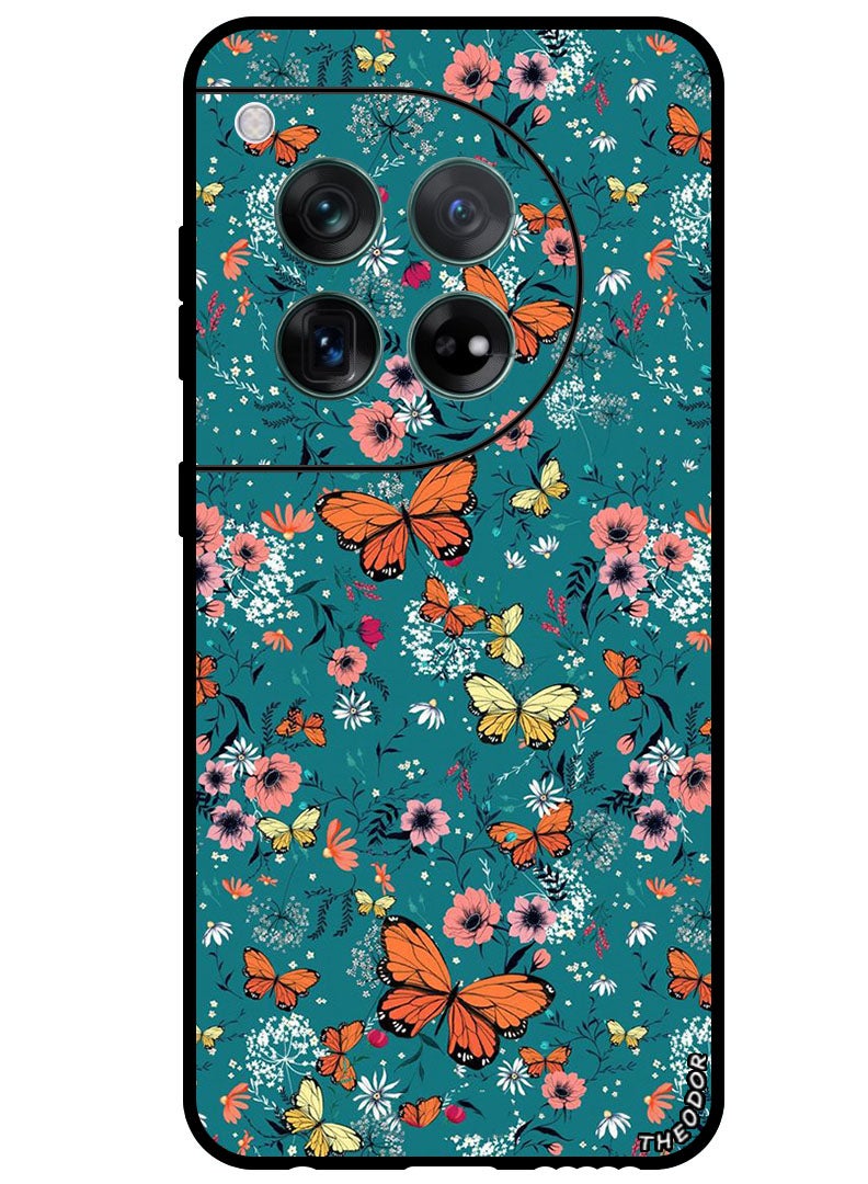 Theodor Protective Case Anti Scratch Shock Proof Bumper Cover For OnePlus 12 Butt Flowers - Image 1